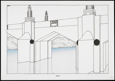 Pont, from Une Cite Moderne, Dessins de Rob Mallet-Stevens Architecte, 1987 by Robert Mallet Stevens